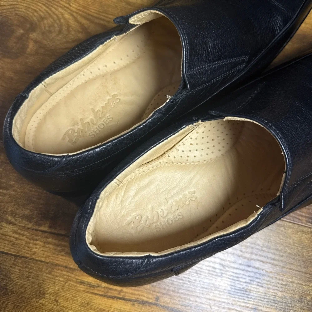 Bob Jones Amazonas Anatomic Gel 0803 Black Leather Slip-On Loafers Mens 10